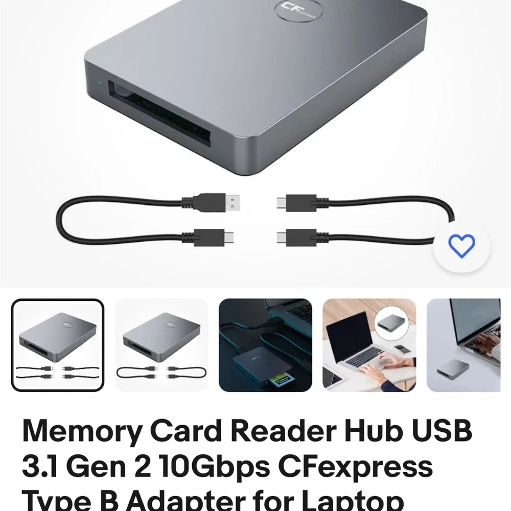 USB Memory Card Reader & Hub 3.0 CFexpress 5 Gbps Type C for Laptop / Phone New